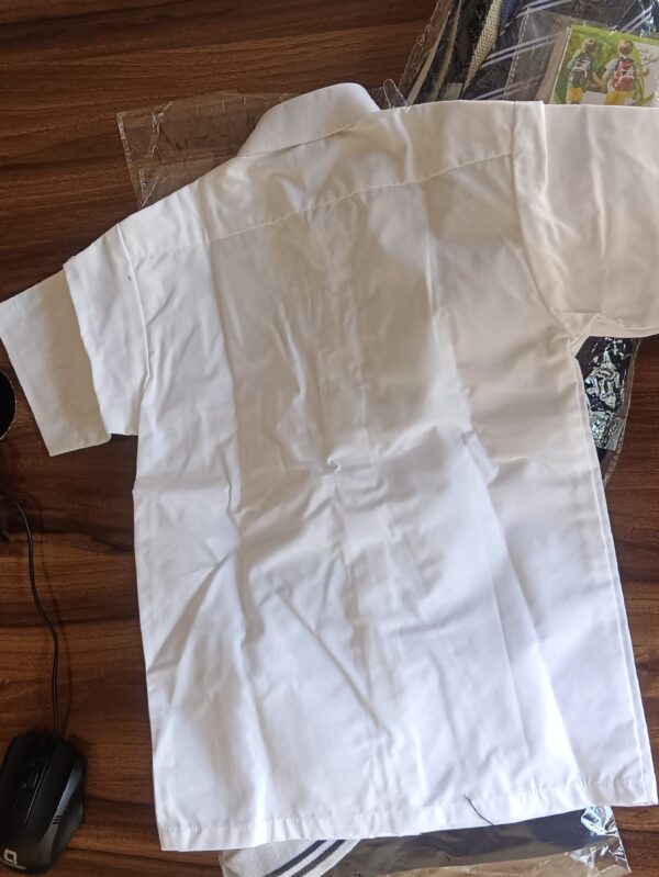 White Short-Sleeved School Uniform Shirt - Image 2