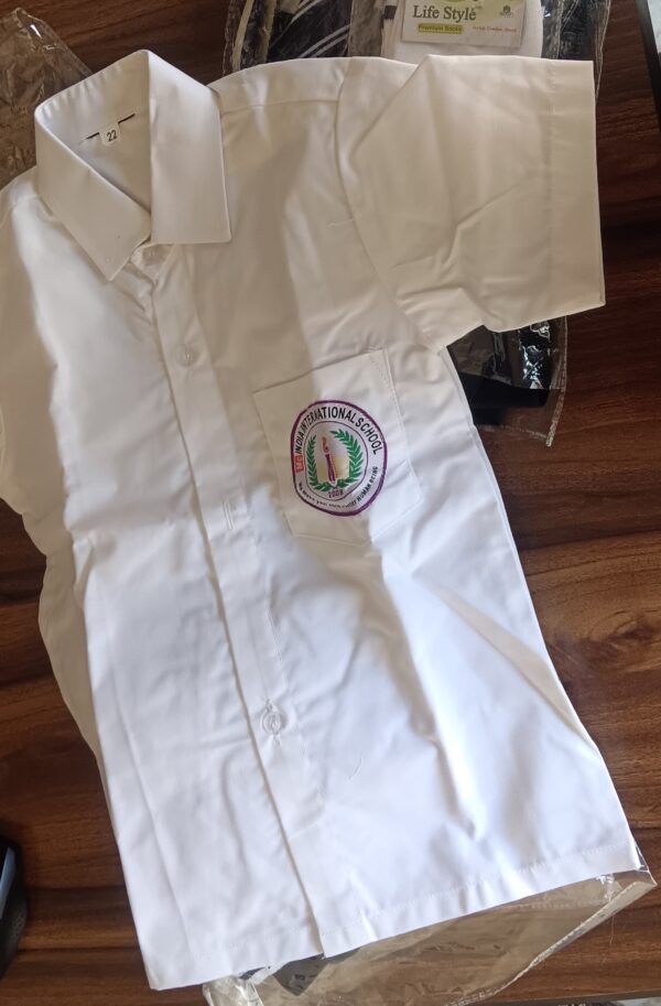 White Short-Sleeved School Uniform Shirt